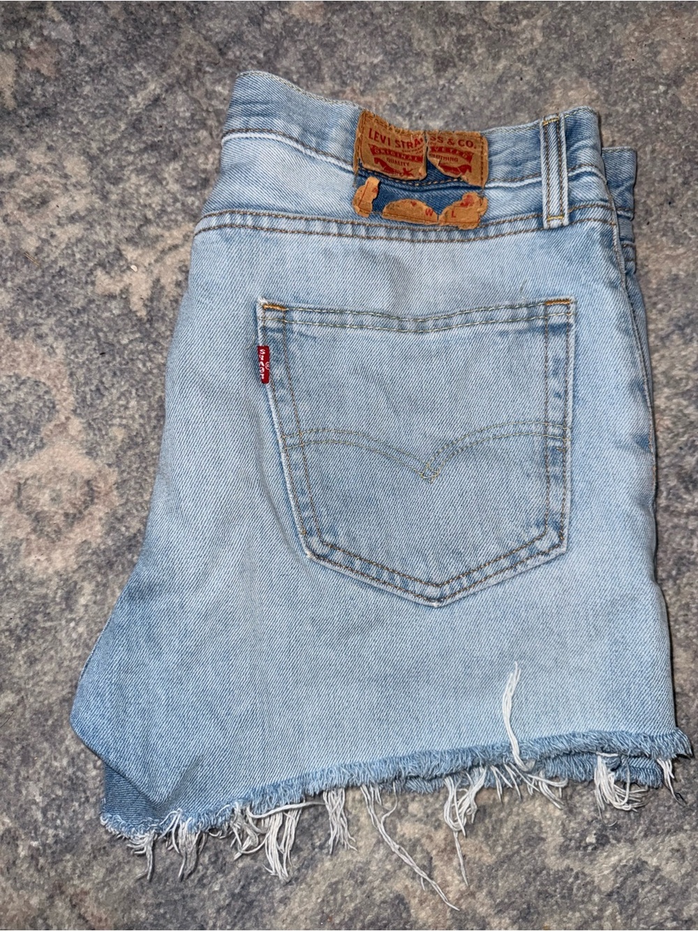 Levi's Light Blue Frayed Denim Skirt